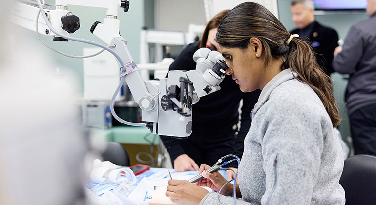 Image of student in lab